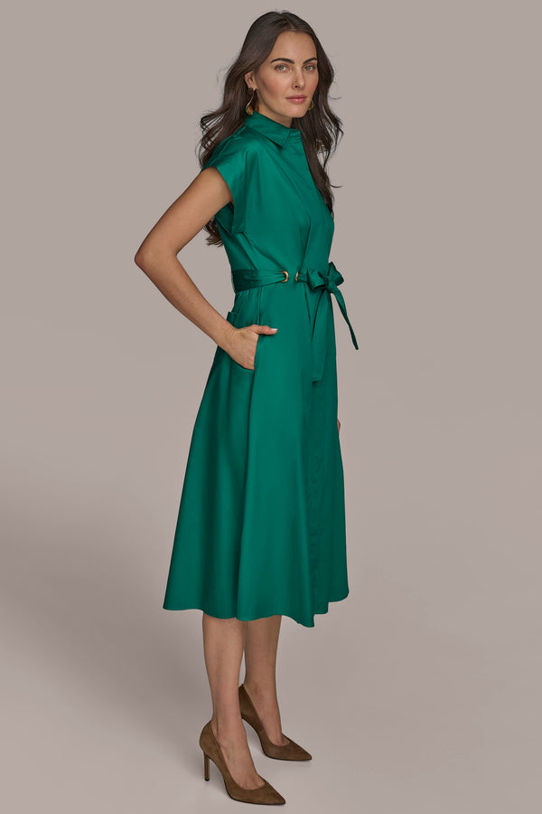 Donna Karan COTTON A LINE MIDI DRESS LAWN