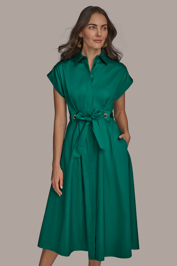 Donna Karan COTTON A LINE MIDI DRESS LAWN