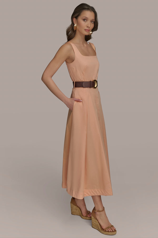 Donna Karan COTTON A LINE MIDI PEACH FUZZ