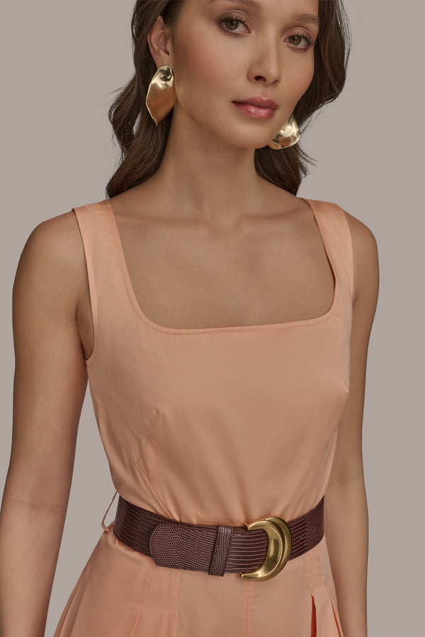 Donna Karan COTTON A LINE MIDI PEACH FUZZ