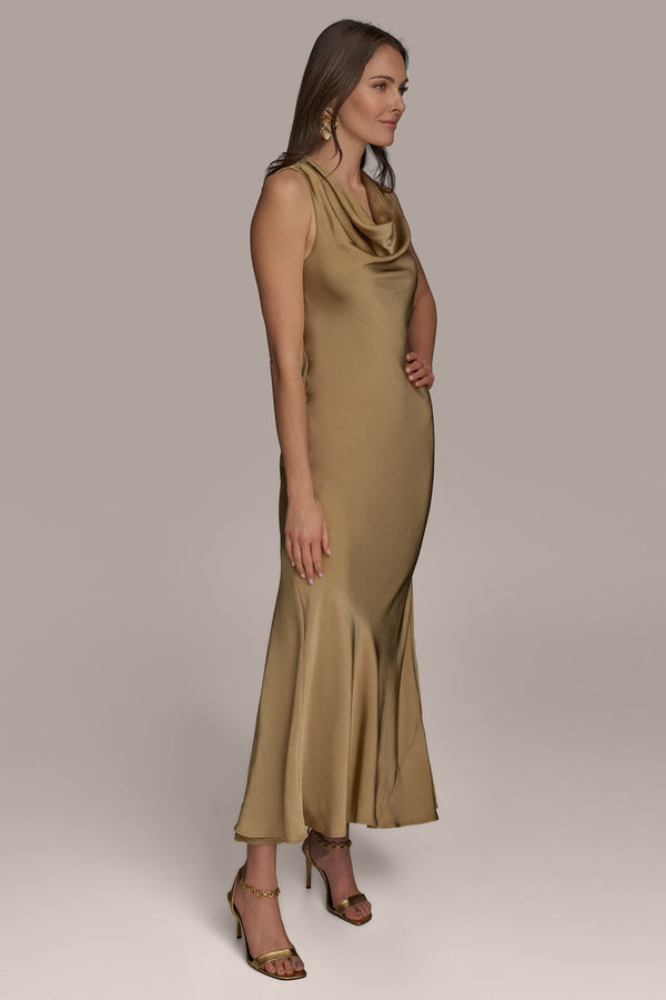 Donna Karan COWL NECK GOWN PALE GOLD