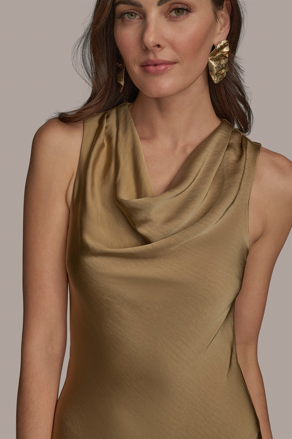 Donna Karan COWL NECK GOWN PALE GOLD