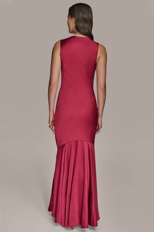 Donna Karan COWL NECK GOWN SANGRIA