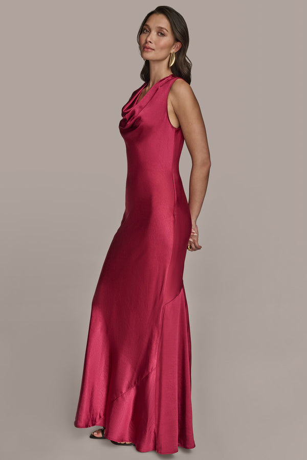 Donna Karan COWL NECK GOWN SANGRIA
