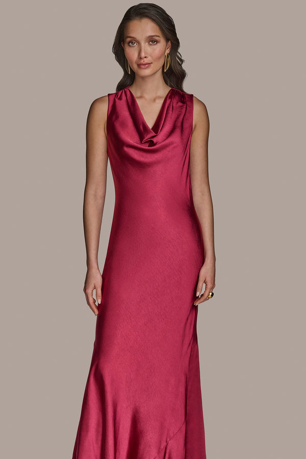 Donna Karan COWL NECK GOWN SANGRIA