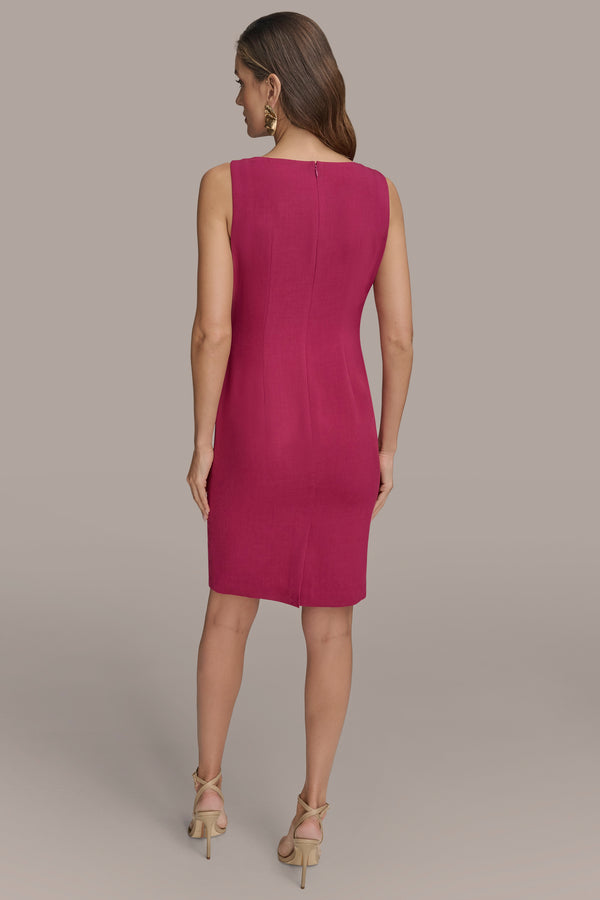 Donna Karan COWL NECK SHEATH DRESS Sangria
