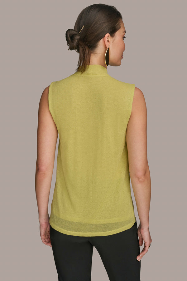 Donna Karan COWL NECK TOP Scuffed Citron