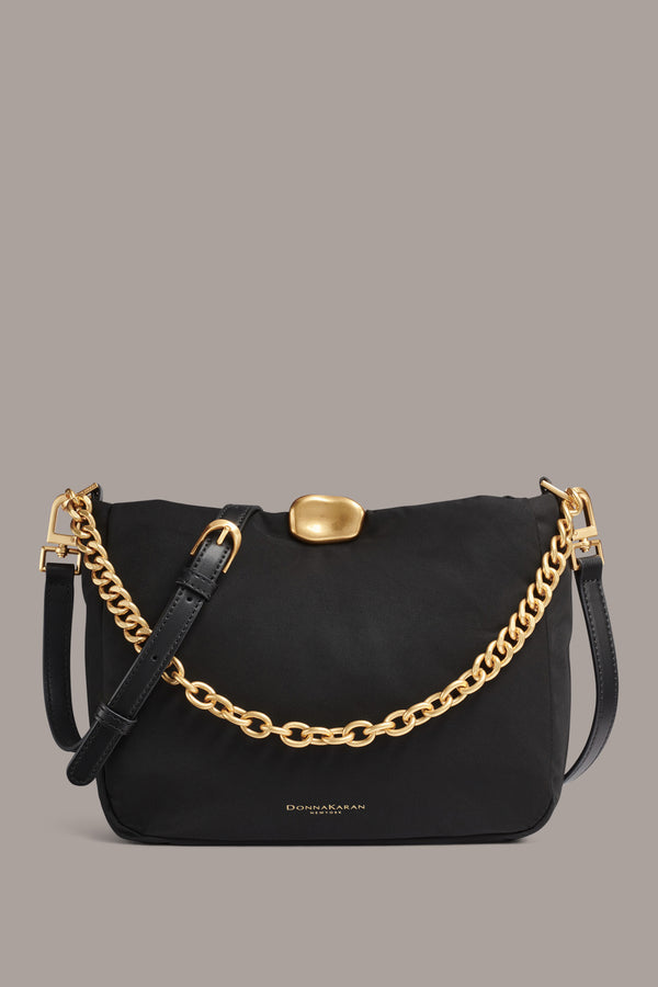 donna karan CREPE CROSSBODY BAG Black / Gold