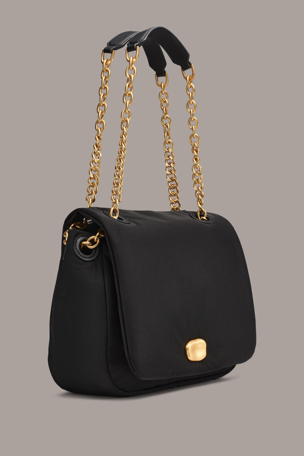 Donna Karan CREPE SHOULDER BAG Black / Gold