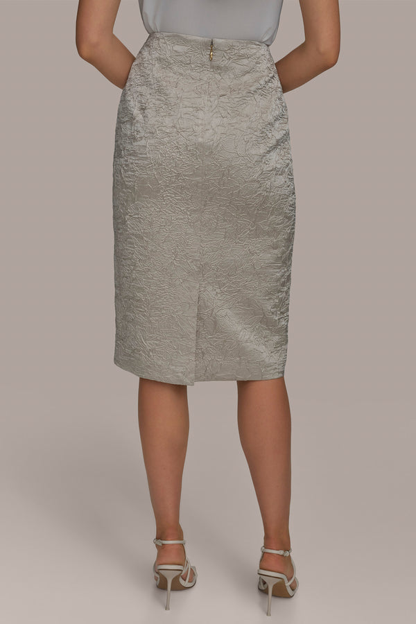 Donna Karan CRINKLE PENCIL SKIRT TUSCAN GREY