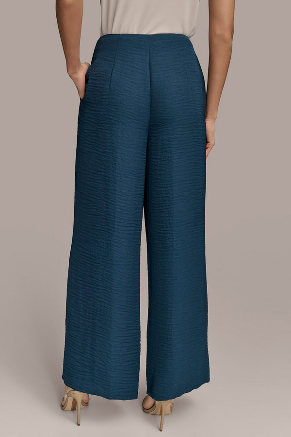 Donna Karan CRINKLED WIDE LEG PANT Tide Navy