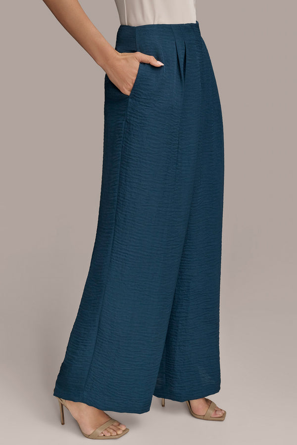Donna Karan CRINKLED WIDE LEG PANT Tide Navy