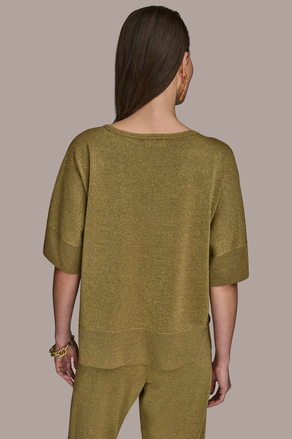 Donna Karan DRAPED TOP Smokey Olive/Gold