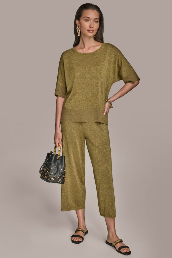 Donna Karan DRAPED TOP Smokey Olive/Gold