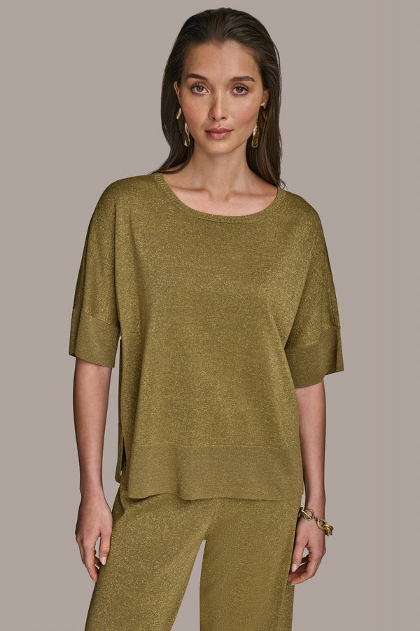 donna karan DRAPED TOP Smokey Olive/Gold