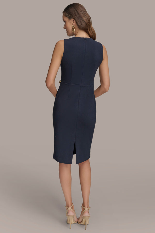 Donna Karan EMBELLISHED SHEATH DRESS Indigo