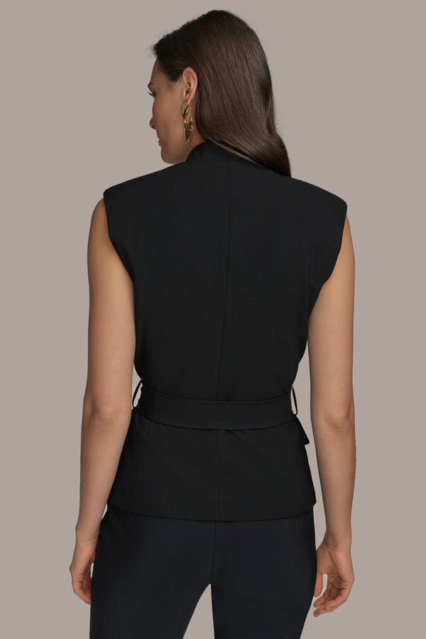 Donna Karan EXTENDED SHOULDER VEST Black