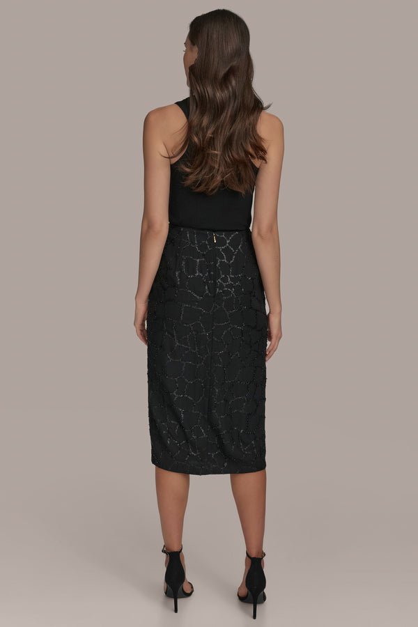 Donna Karan FAUX WRAP SKIRT Black