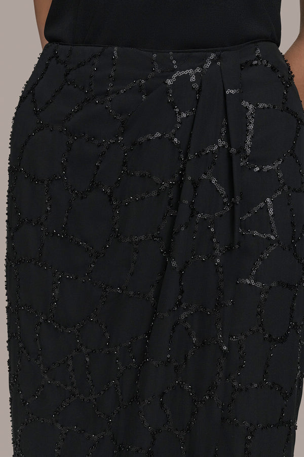 Donna Karan FAUX WRAP SKIRT Black