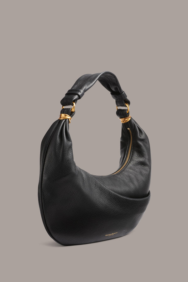 Donna Karan GABARDINE SHOULDER BAG Black / Gold