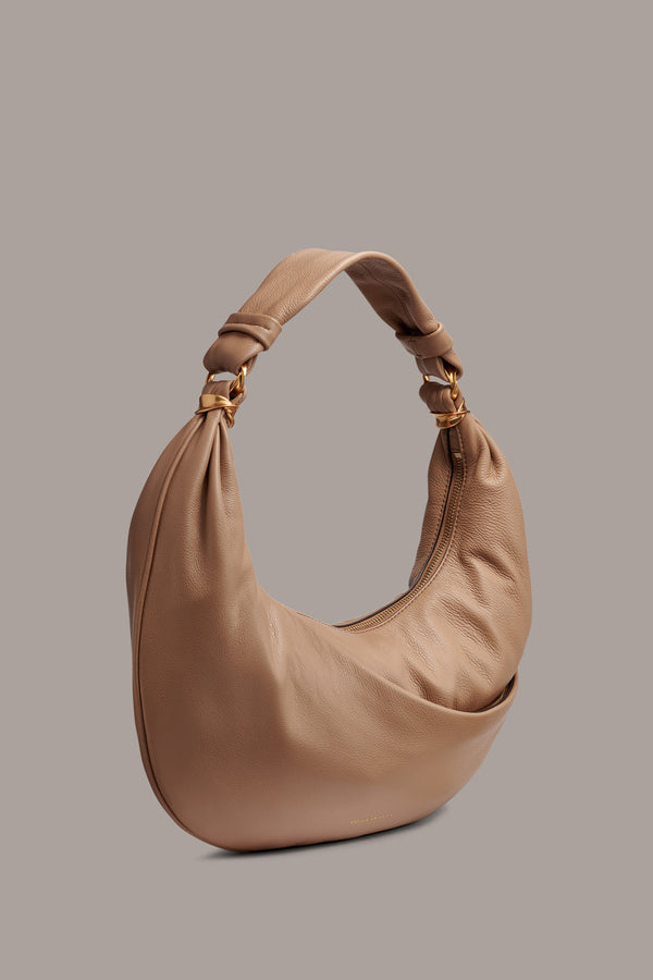 Donna Karan GABARDINE SHOULDER BAG Toasted Almond