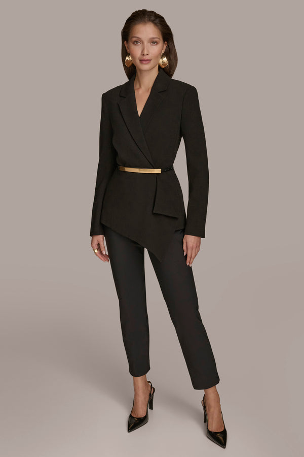 Donna Karan JACKET WITH BAR BELT Black