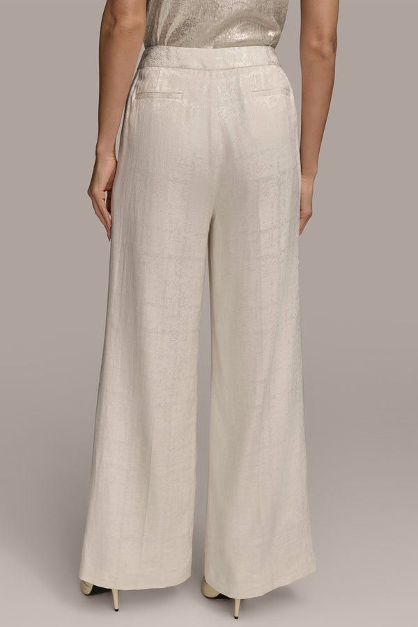 Donna Karan JACQUARD WIDE LEG PANT SAND MULTI