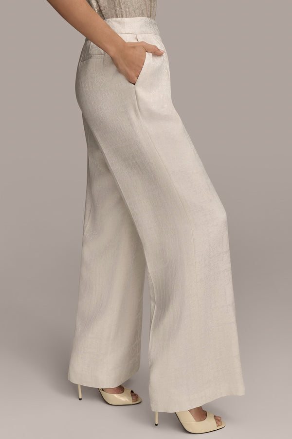 Donna Karan JACQUARD WIDE LEG PANT SAND MULTI