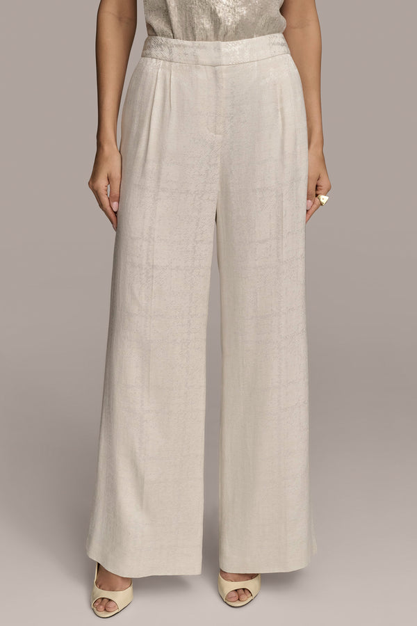 donna karan JACQUARD WIDE LEG PANT SAND MULTI