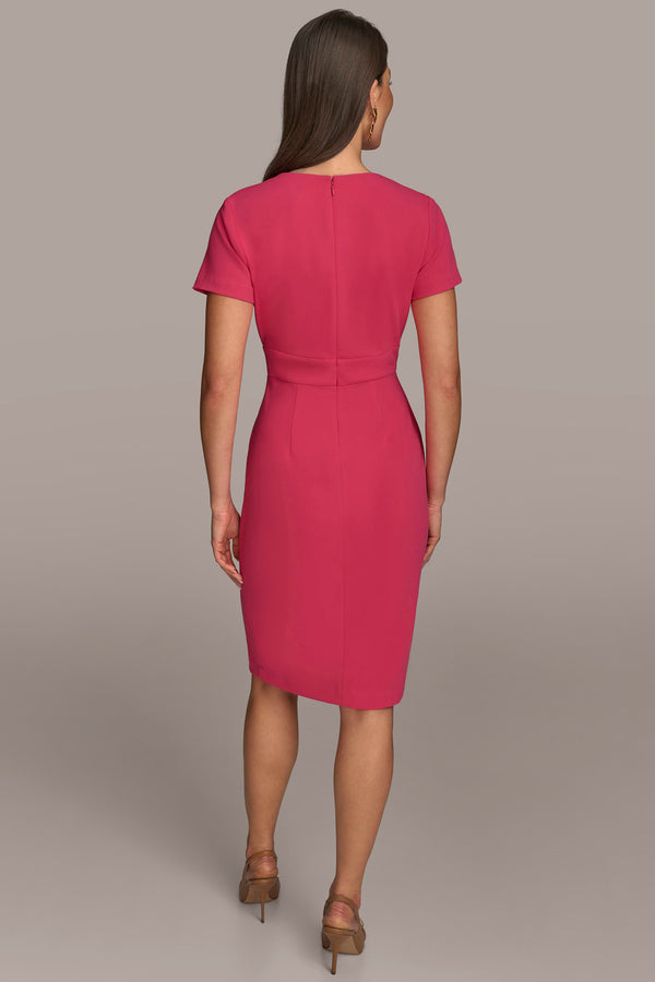 Donna Karan KEYHOLE NECK SHEATH DRESS AUDACIOUS