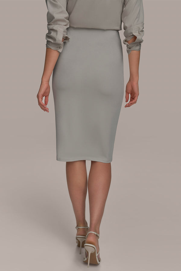 Donna Karan KNIT SKIRT WITH BRUSHSTROKE PRINT Grey