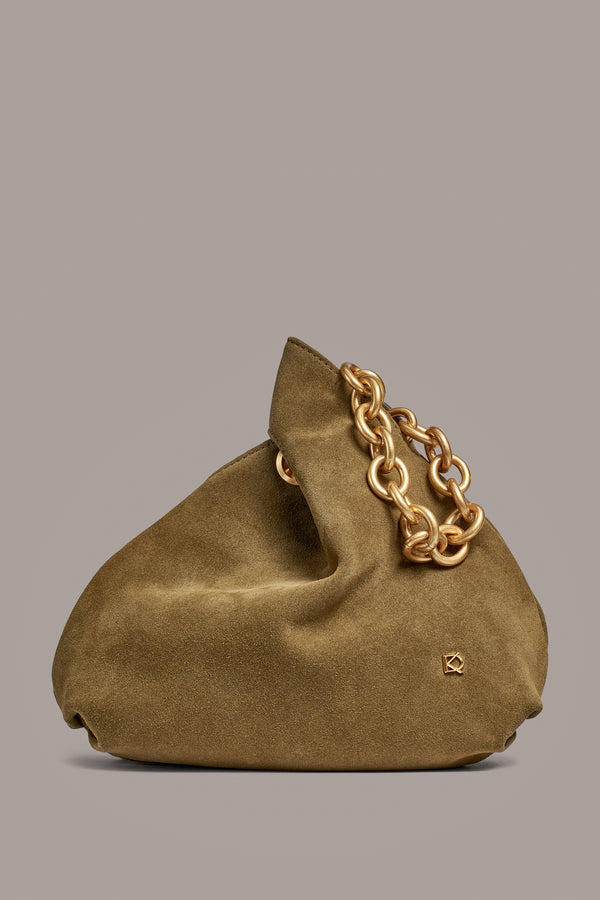 donna karan LAWRENCE SUEDE WRISTLET Smoky Olive