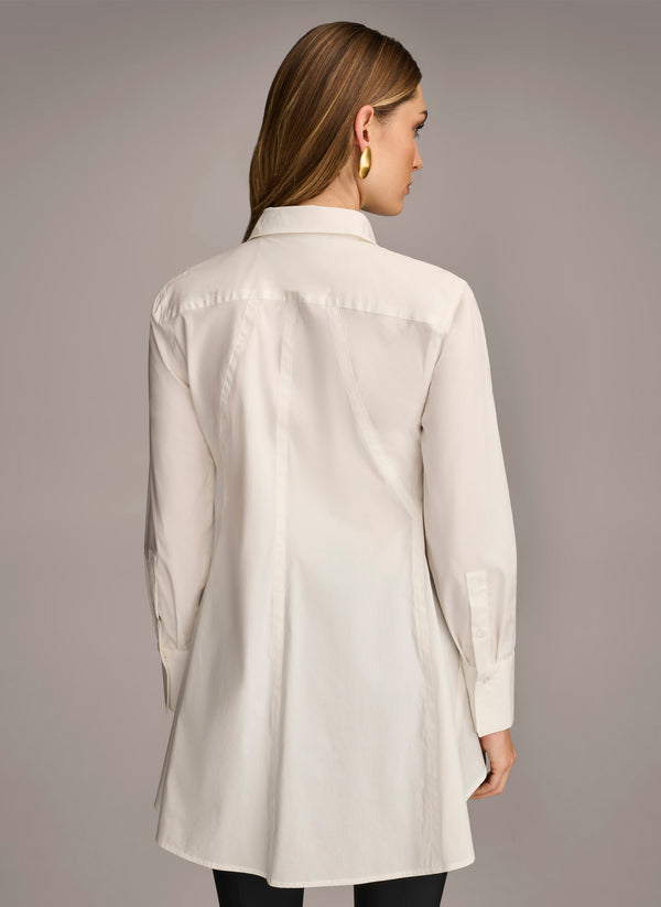 Donna Karan LONG SLEEVE A-LINE TUNIC Cream