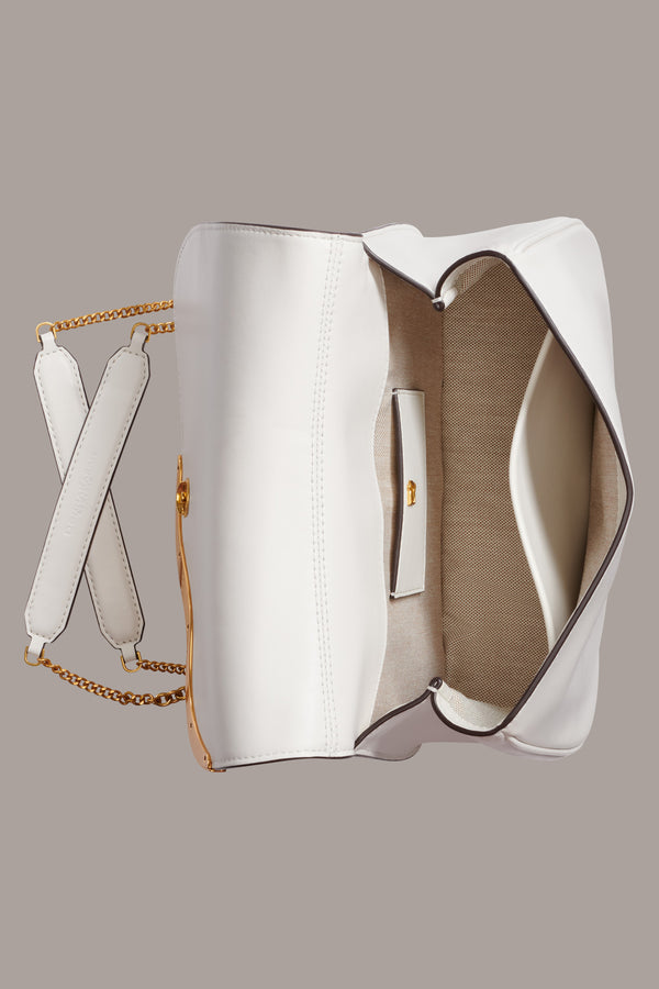 Donna Karan MALVERNE CROSSBODY BAG BRILLANT WHITE