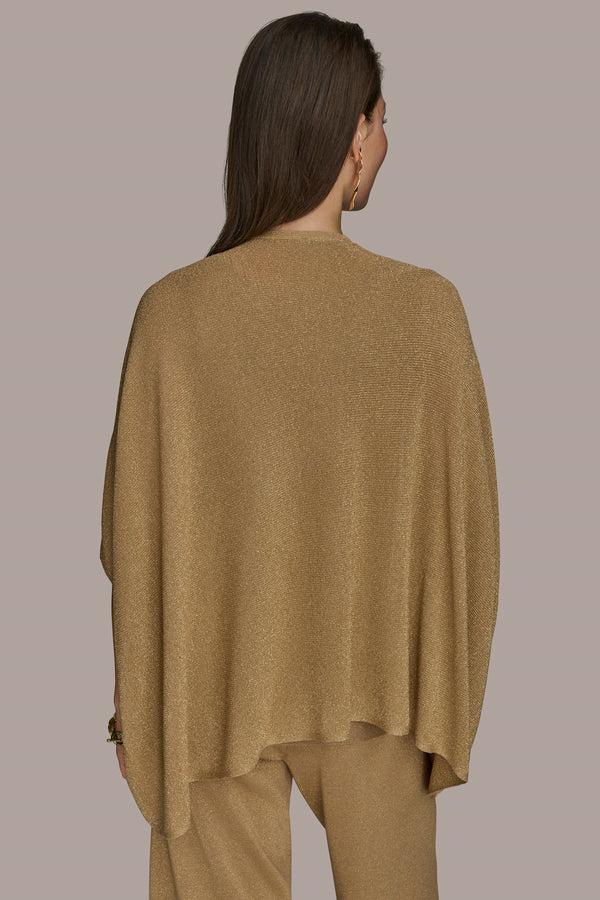Donna Karan METALLIC COCOON CARDIGAN Fawn