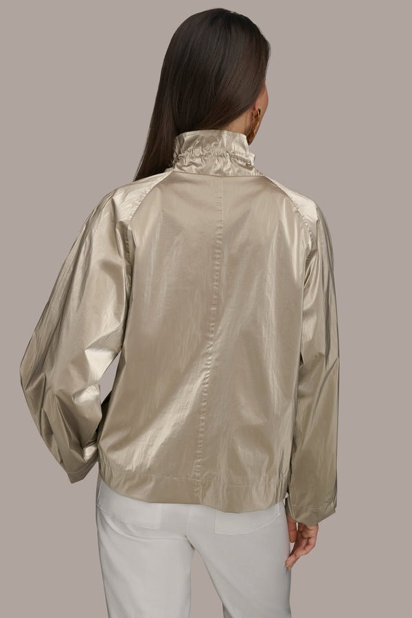 Donna Karan METALLIC UTILITY JACKET Pale Champagne