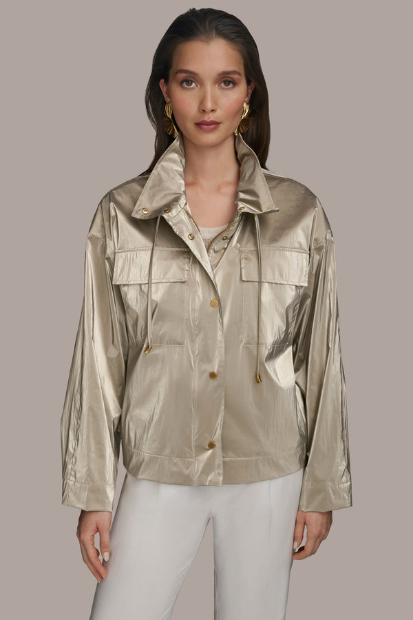 donna karan METALLIC UTILITY JACKET Pale Champagne
