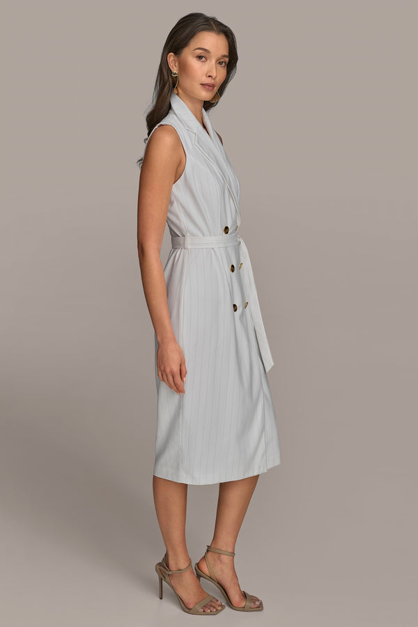 Donna Karan MIDI COAT DRESS CREAM/LIMESTONE