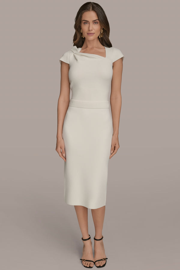 Donna Karan MIDI SWEATER PENCIL SKIRT CREAM