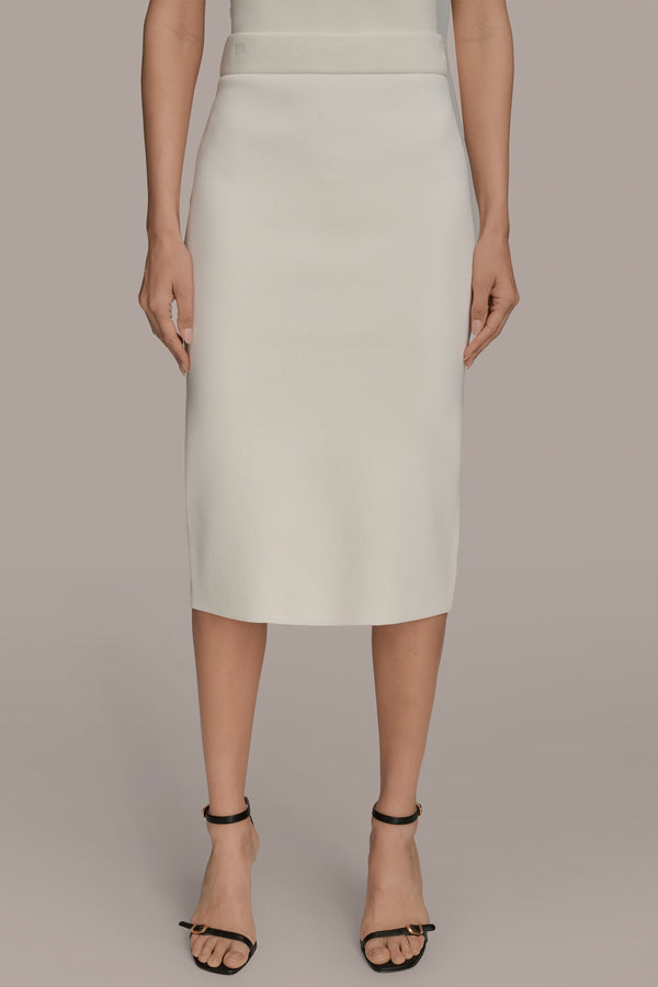 donna karan MIDI SWEATER PENCIL SKIRT CREAM