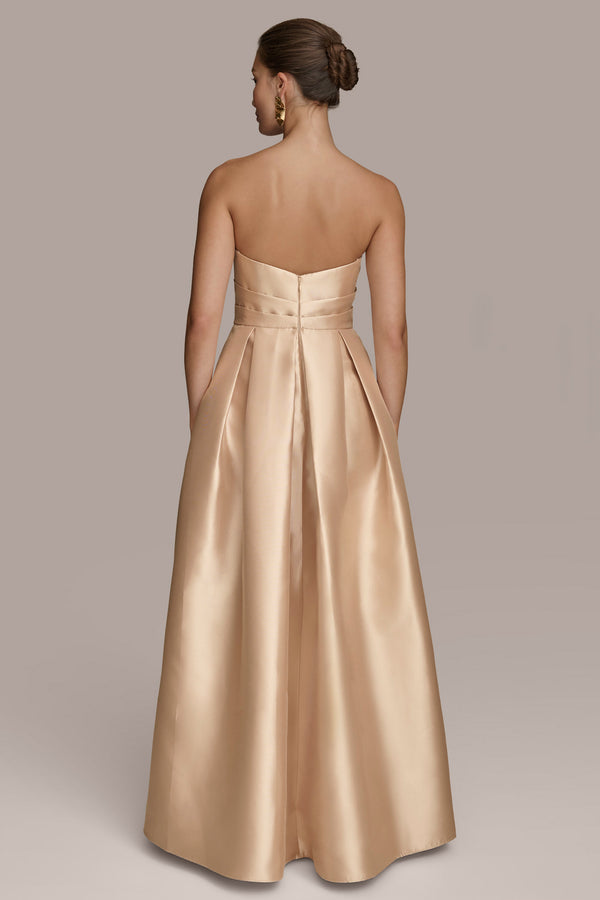 Donna Karan MIKADO BALL GOWN WITH OVERSKIRT Gold
