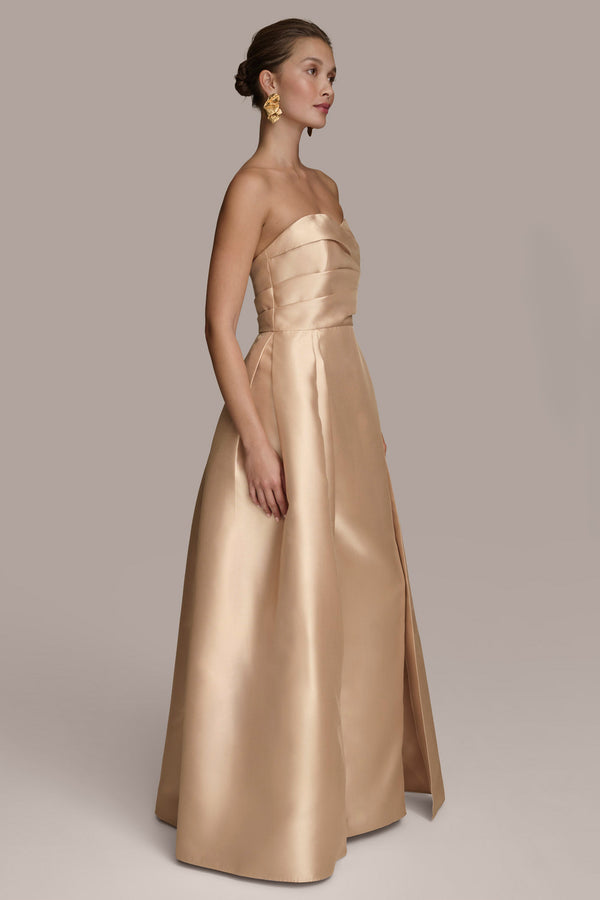 Donna Karan MIKADO BALL GOWN WITH OVERSKIRT Gold