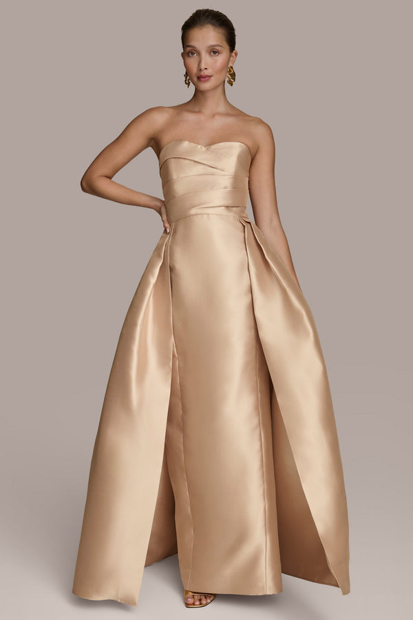 donna karan MIKADO BALL GOWN WITH OVERSKIRT Gold