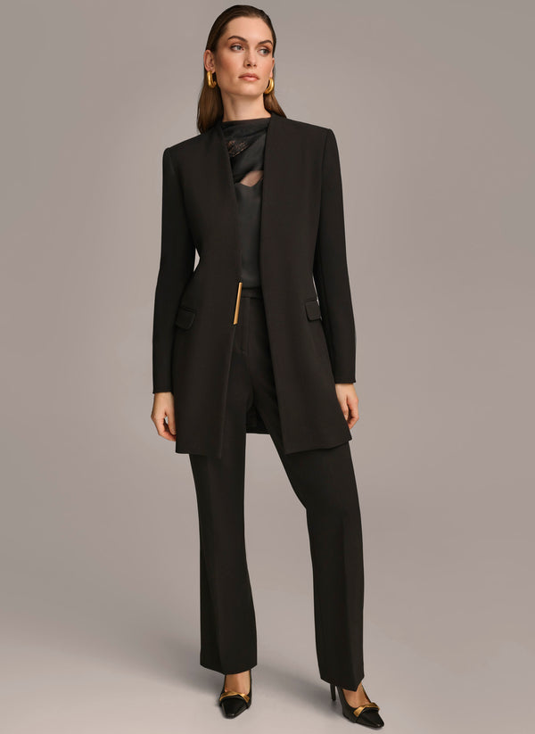 Donna Karan ONE BUTTON COLLARLESS TOPPER Black