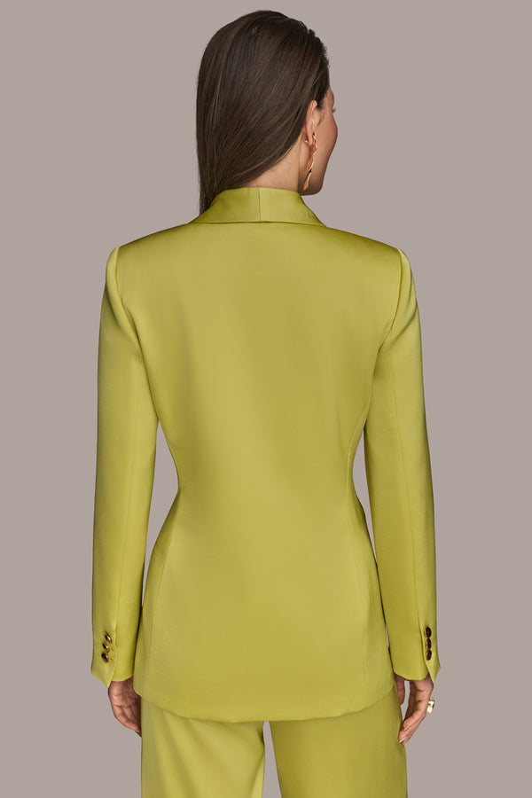 Donna Karan ONE-BUTTON SUIT BLAZER SCUFFED CITRON