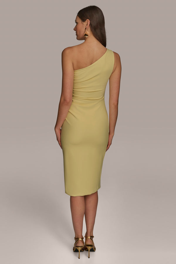 Donna Karan ONE SHOULDER SHEATH PANNA COTTA