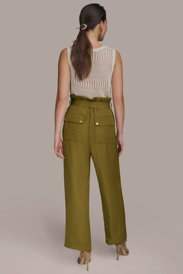Donna Karan PAPERBAG WIDE LEG PANT Smokey Olive