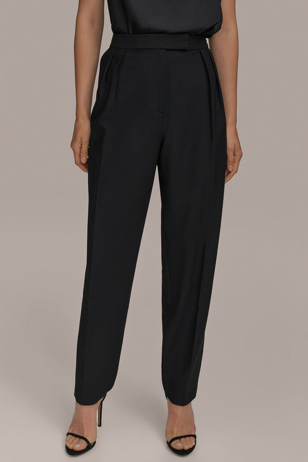 donna karan PLEATED PEGGED LEG Black