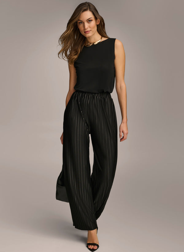 Donna Karan PLEATED PULL ON PANT Black