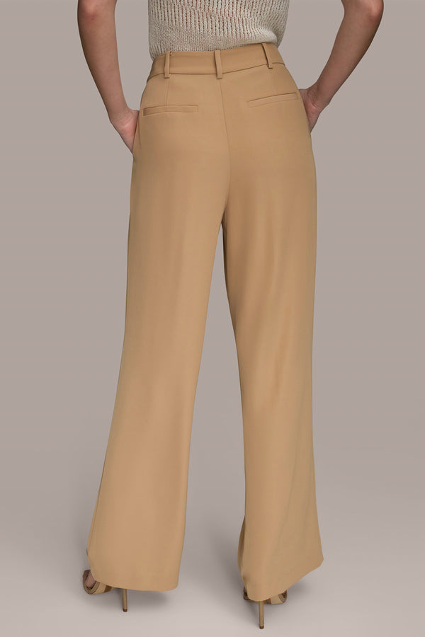 Donna Karan PLEATED WIDE LEG PANT Fawn
